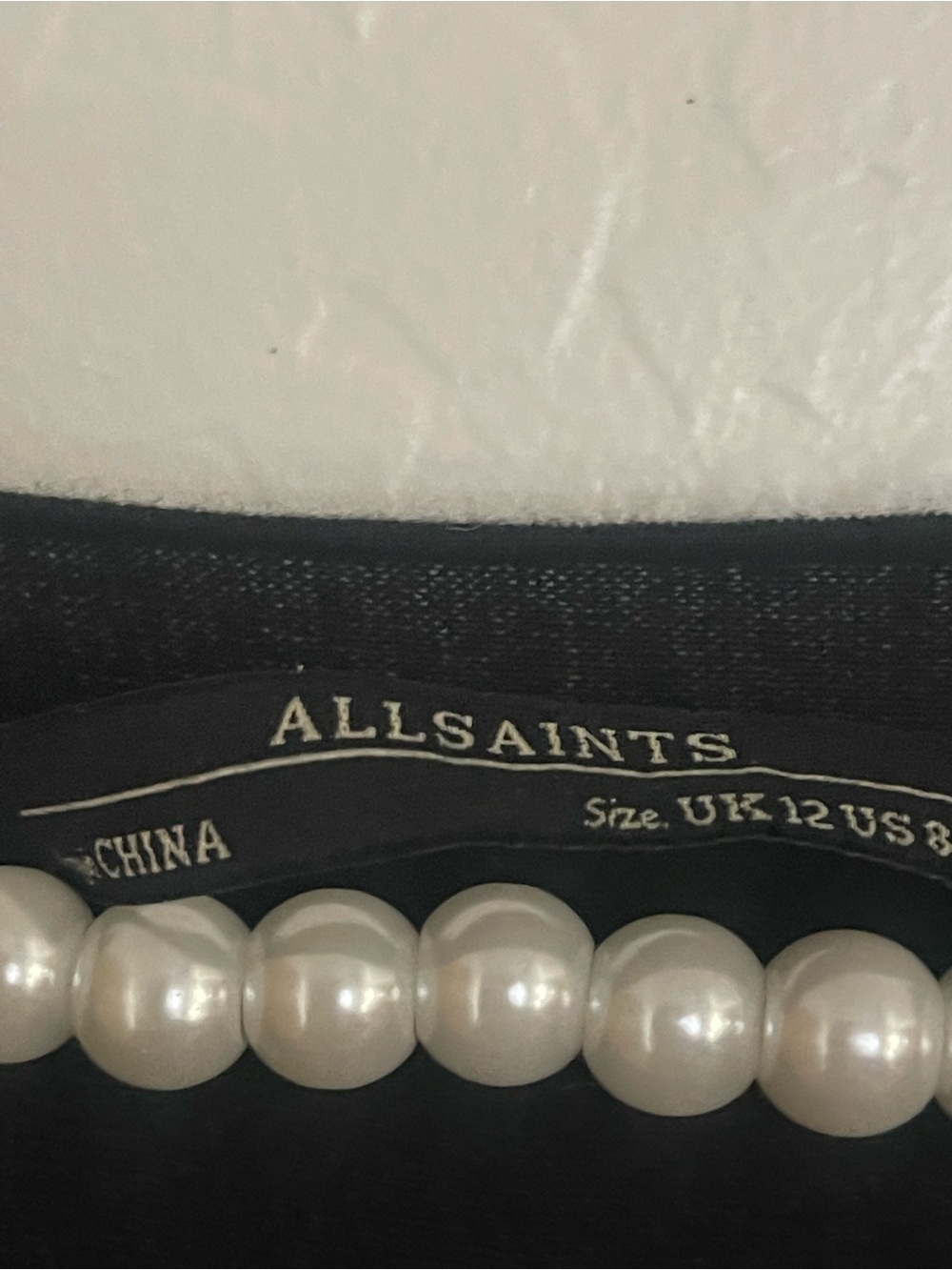 AllSaints black wrap-front sweater with a draped cowl neckline  Size 8 - Picture 2 of 3